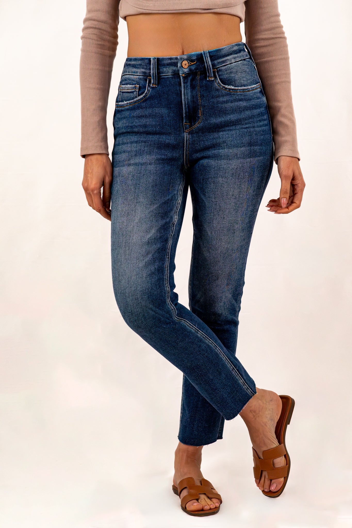 High Rise Slim Straight Jean