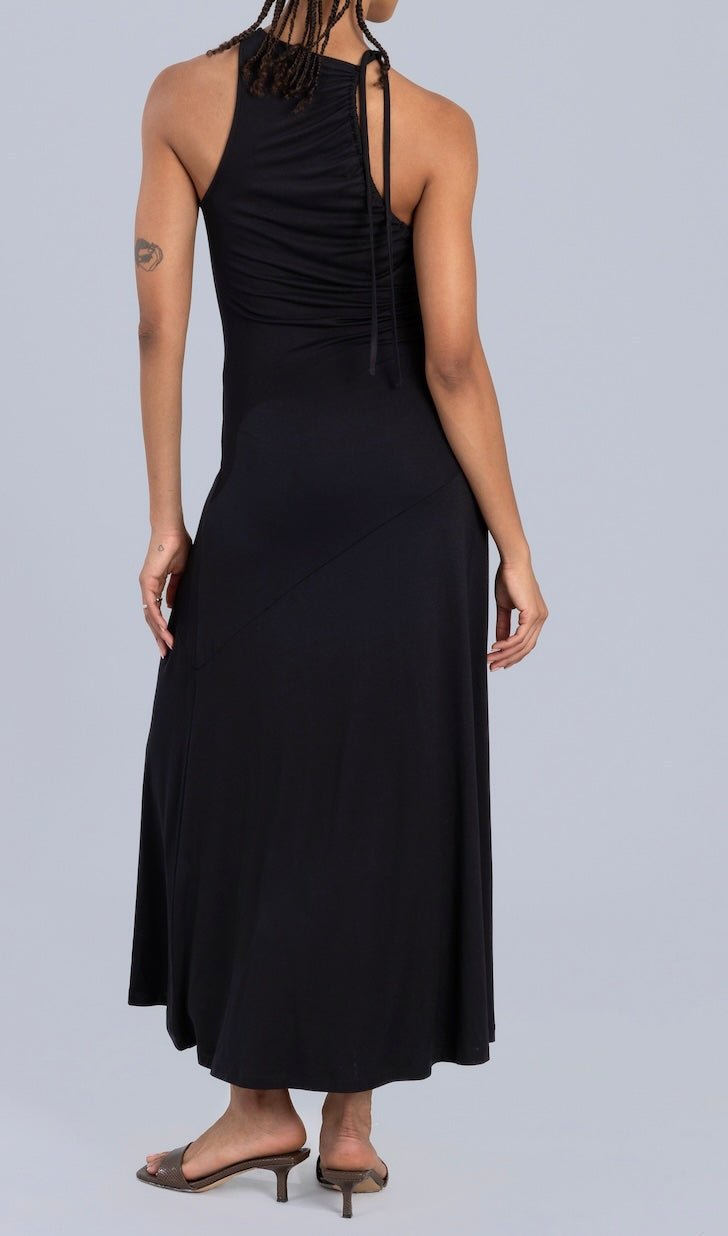 Asymmetric Neckline Maxi Dress